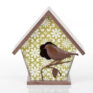 casa de madeira, casa decorativa, casa com pássaro